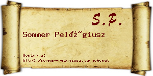 Sommer Pelágiusz névjegykártya